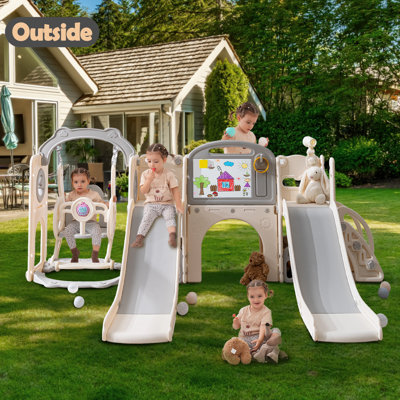 12-In-1 Kids Slide Playset for Toddlers Age 1-3 , Indoor Outdoor Toddler Slide