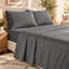 Ensemble de draps 4 pièces en microfibre brossée avec poche profonde de 16 po, gris foncé-137915242-137915243
