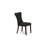 9 Piece Dining Room Set Includes a Rectangle Kitchen Table with X-Legs and 8 Black Linen Fabric Upholstered Parson Chairs, Wire brushed Black