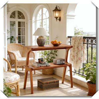 Contemporary 2-Tier Side Table Farmhouse Bedside Table