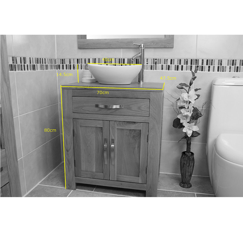 Desirae 700mm Single Bathroom Vanity with Vessel Ceramic Basin