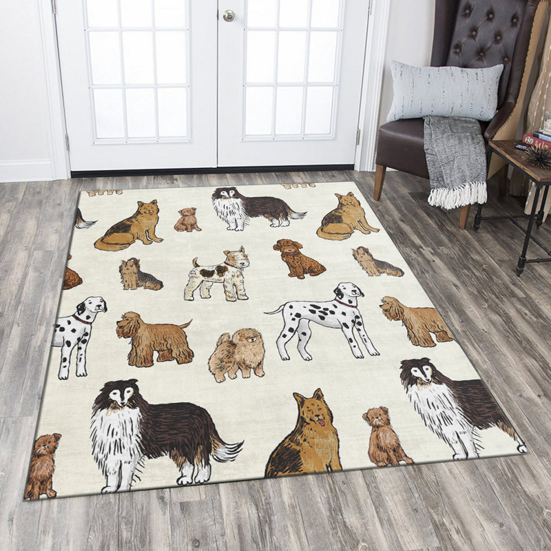 Premium Woven Carpet, 3.3 x 4.6 ft, 100% Polyester, Non-Slip Felt Dot Underside | Raschel Knitting, 0.4 in Pile Height, Machine Washable | Modern Digital Print Design, Ideal for Living Room & Bedroom Decor