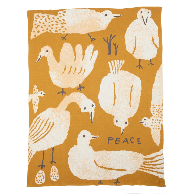 Peace Throw Blanket, Goldfinch, Egyptian Cotton
