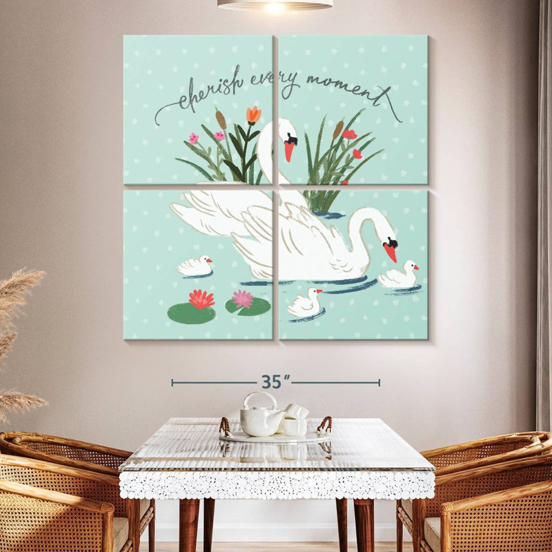 Tergel Swan Lake IV Mint, 50" H x 50" W