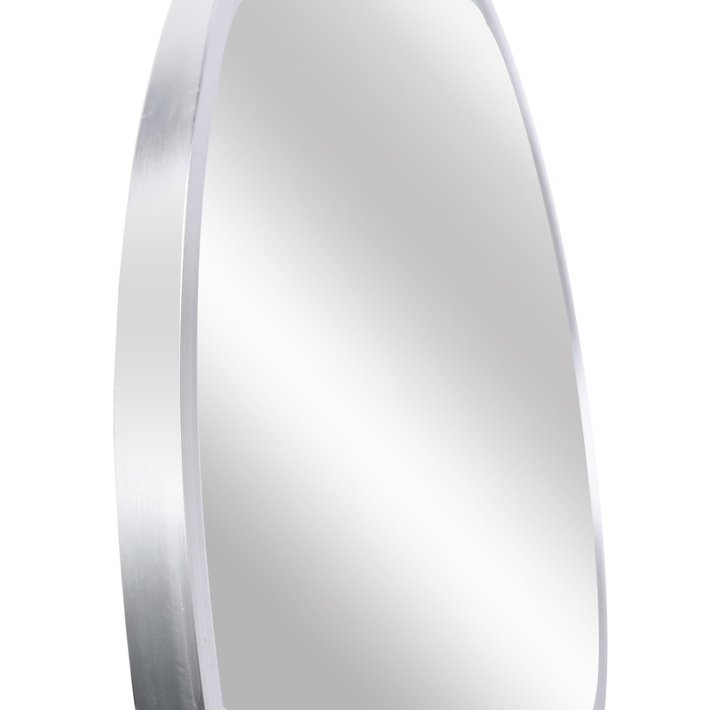 Miroir rond en aluminium pour hommes, Noir, 39 po x 39 po
