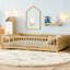 Grand lit sur pied Montessori avec porte et garde-corps, grand-122494198-122494199