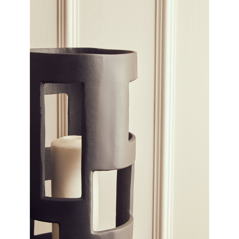 Aleicia Metal Candlestick, Black