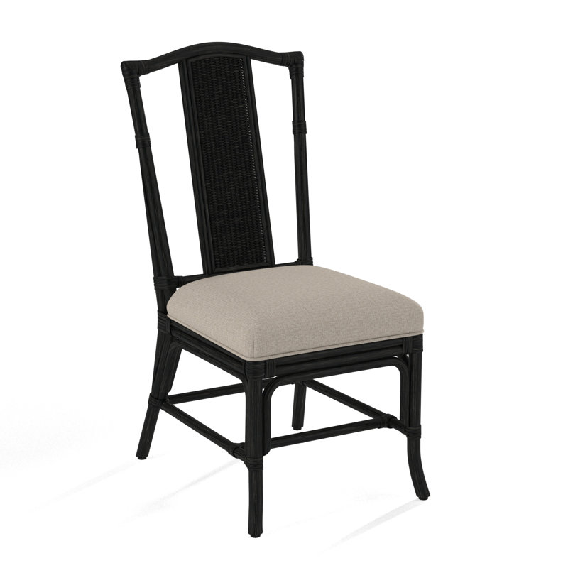 Drury Lane Slat Back Side Dining Chair, Black, Snow Crypton Performance; 0884-91