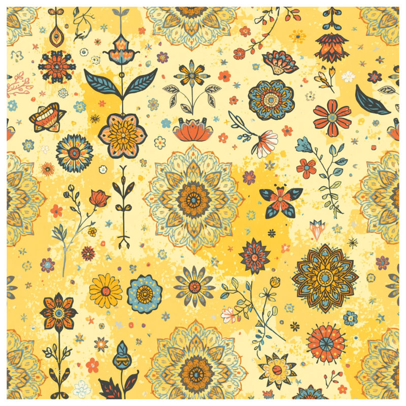 Mandala Floral Pattern Comforter, Queen