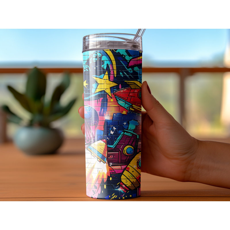 Choose Handmade Tumblers 591ml Vacuum Insulated Stainless Steel (18/8) Travel Tumbler with Straw