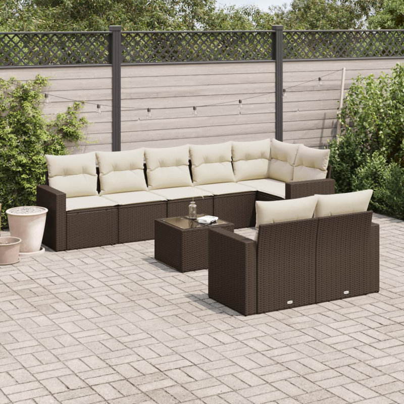 Vidaxl Garden Sofa Set Brown