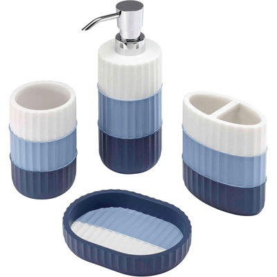 Striped Resin Decorative Bathroom Set