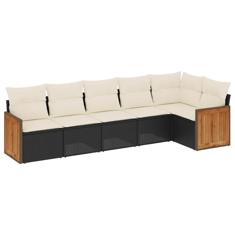Vidaxl Garden Sofa Set Black, Cream White