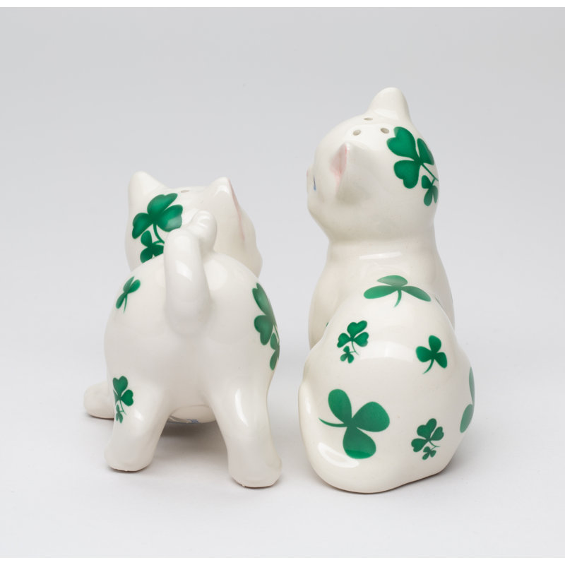 Ensemble de salière et poivrière pour chat Cosmos cadeaux Shamrock