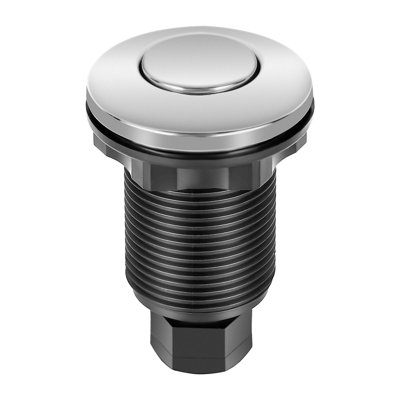 Garbage Disposal Air Switch Kit, Dual Outlet Sink Top Air Switch for Food Waste Disposal, 2.5-inch Brushed Nickel Stainless Steel ON/OFF Air Push Button, Suitable for Stainless Steel Countertops