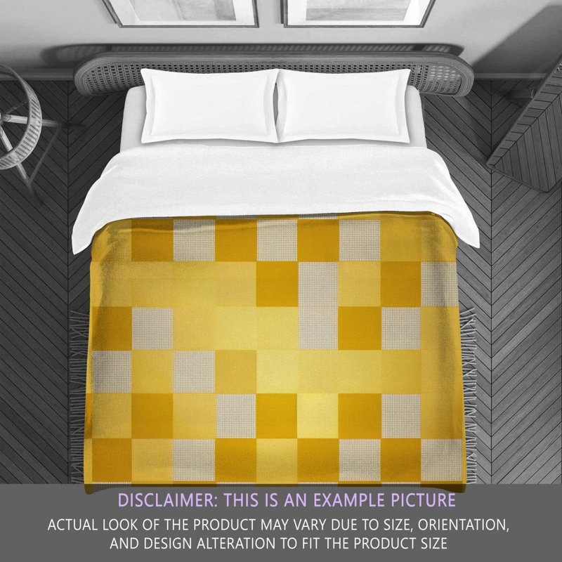 Polyester Comforter, Twin Comforter, Gold/Yellow Checkered