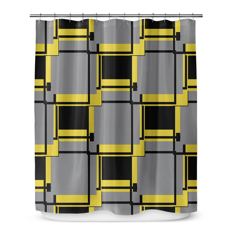 Masuma Geometric Shower Curtain, 90" H x 70" W