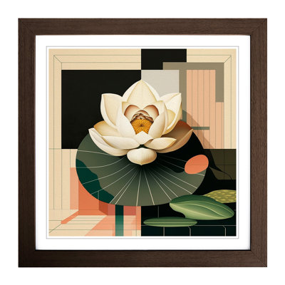 Lotus Flower Bauhaus - Framed Print