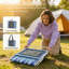 Méridienne pliante avec table d'appoint, 5 positions, trou frontal, filet respirant, capacité de 264 lb, utilisation à la plage-311134357