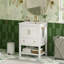 Meuble-lavabo autoportant avec tiroir et tablette ouverte