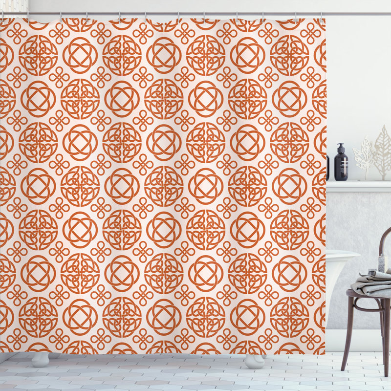 Dontario Shower Curtain with Hooks Included, 70"H x 69"W, Dark Orange