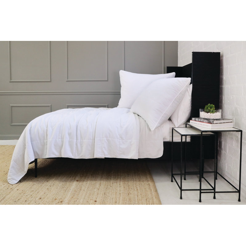 White Cotton Twin Minimalist Bedspread