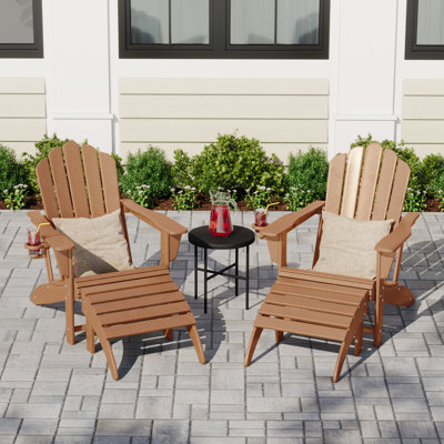 Ensemble de chaises d'extérieur en poly Adirondack avec repose-pieds 4 pièces