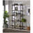 Rustic Oak And Black 5-Shelf Bookcase