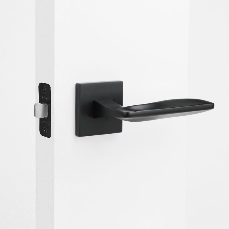 Poignée de porte intérieure Canal Modern, Noir mat, Gauche, Passage
