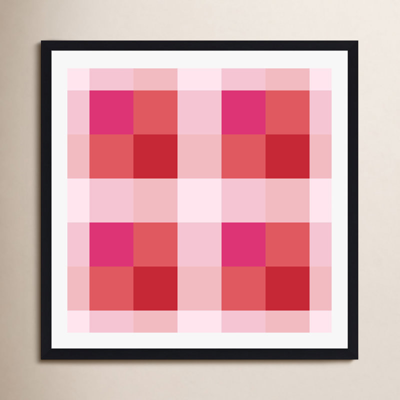 Illusion de couleur géométrique, Cadre flottant noir, Non, H 12 po x l 12 po x P 2 po