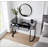 39" Mirrored Makeup Vanity Table with Stainless Steel Base, Mirrored Console Dressing Table with 2 Drawers,Versatile Desk for Bedroom and Office-116767153