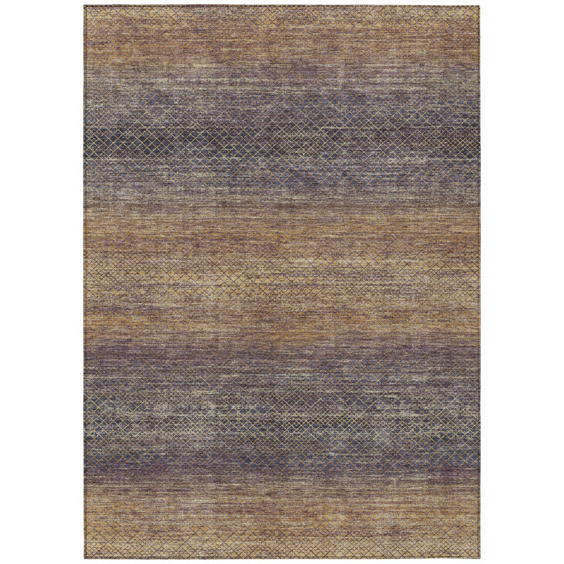 Machine Washable Indoor/Outdoor Xhevrie Eggplant Rug, Rectangle 10' x 14'