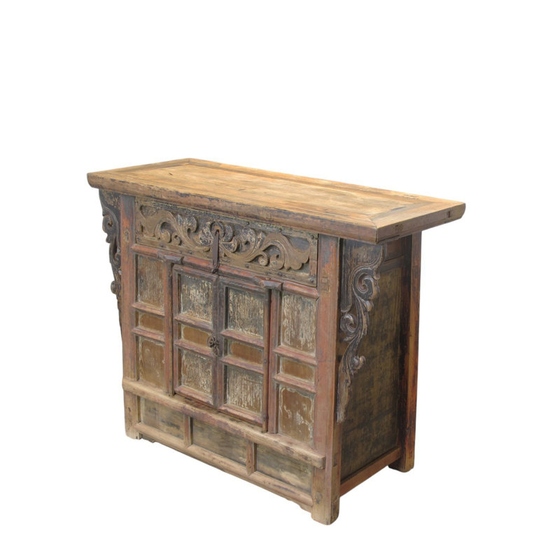Antique Carved Elm Cabinet