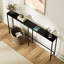 Console étroite 63 po moderne, canapé-lit mince derrière le canapé, table d'entrée en métal noir pour le salon, couloir, L 63 po x l 7,9 po x H 31,7 po