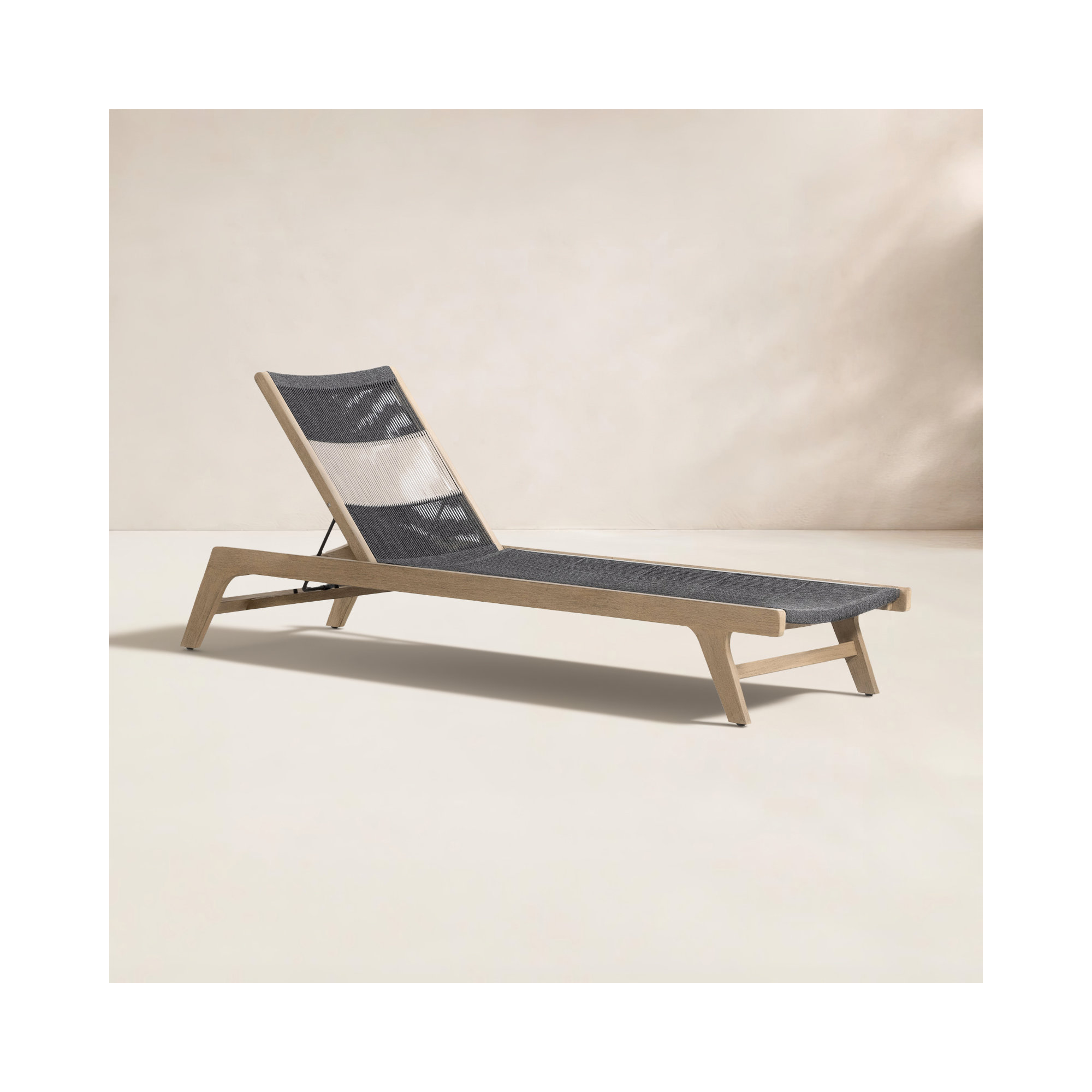 Doritta 27.5'' Outdoor Teak Chaise Lounge, Washed Brown