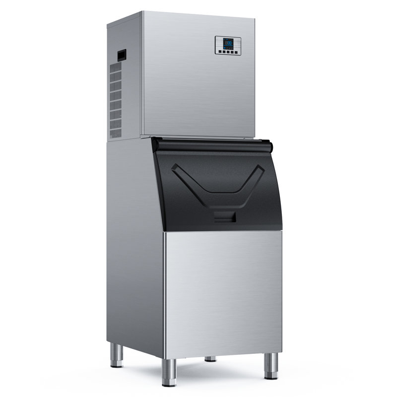 550LBS/24H Commercial Ice Maker with 360LBS Storage, 12-Level Adjustable Ice