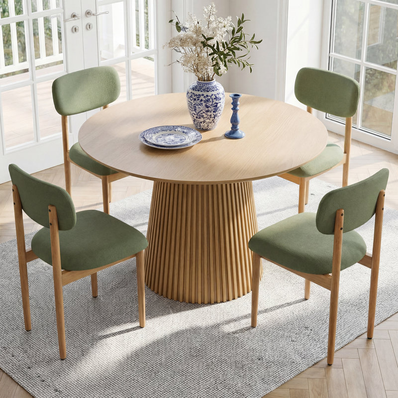 Archway 5 - Piece Solid Wood Round Dining Sets, Green
