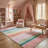 Rug Branch Haze 4' x 6' (3'11" x 5'10") Pink/Green Striped Kids Area Rug, Modern, Medium Pile, Stain-Resistant Carpet - Playroom, Nursery, Toy Room and Bedroom-1765244869