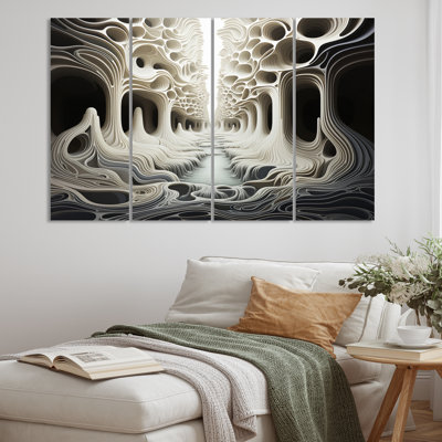 Impression d'art noir et blanc noir et blanc I 4 sur toile