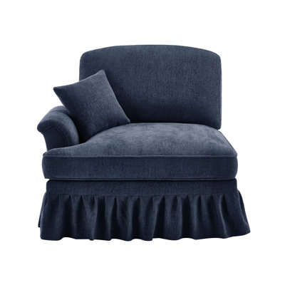 Canapé en chenille LSF avec 1 coussin - bleu