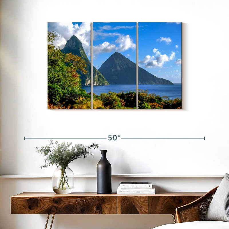Sebbie Pitons In St. Lucia, 24" H x 38" W