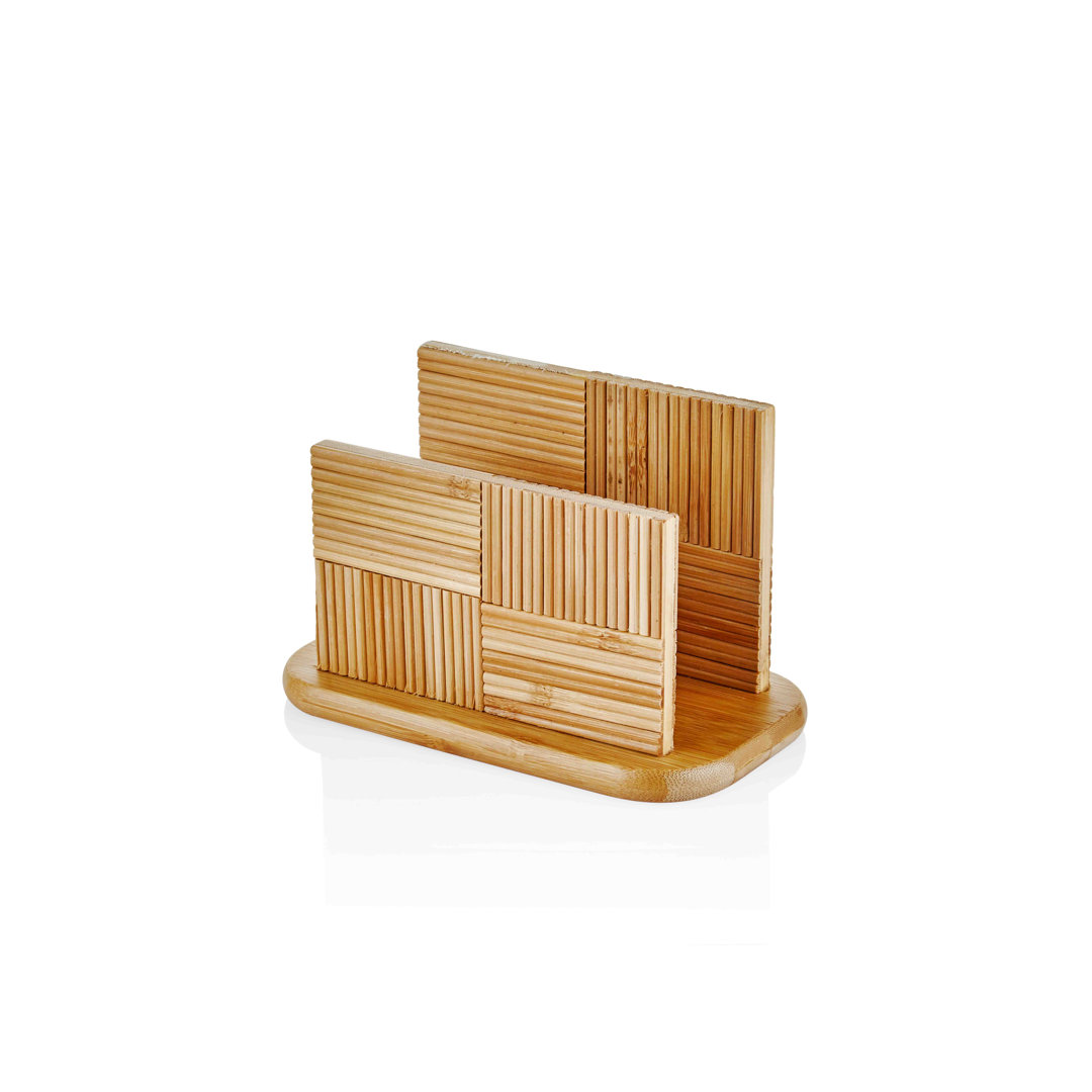 Bamboo No Mounting / Installation Required Napkin Holder
