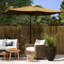 Parasol de patio rectangulaire de 6,5 pi x 10 pi, abat-jour de table d'extérieur avec manivelle et inclinaison, café, manivelle de protection pour parasol 50+, réglable 50