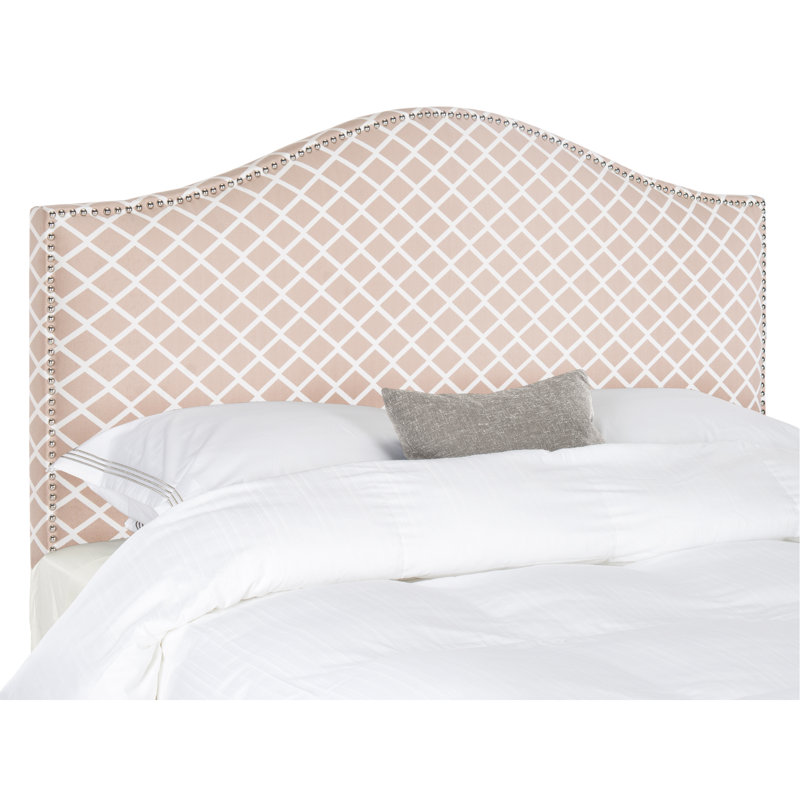 Epping Upholstered Headboard, Peach Pink & White