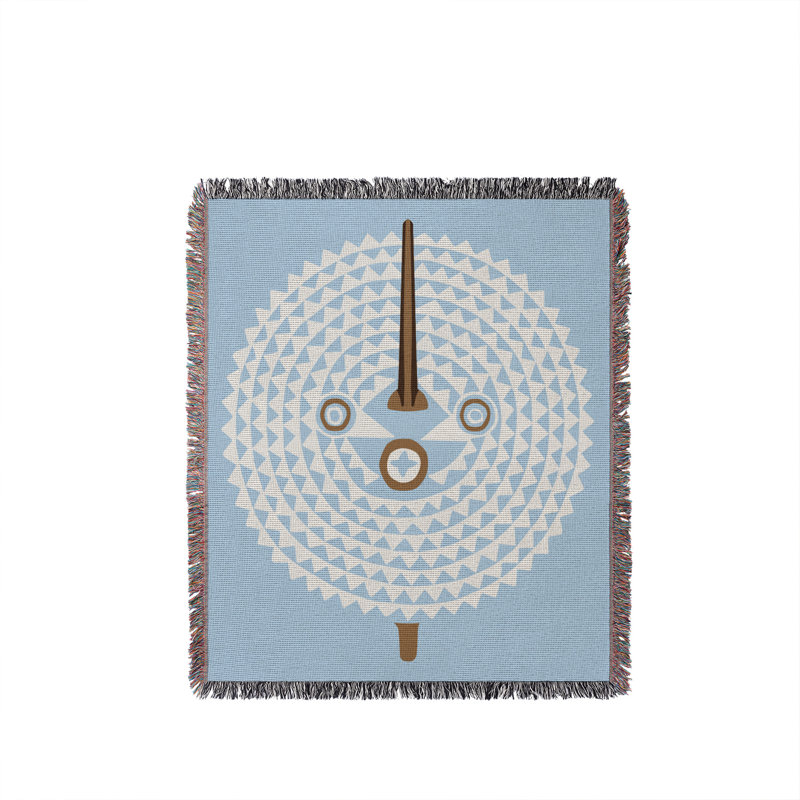 Couverture 100% coton Mossi, L 60 po x l 50 po, Bleu ciel