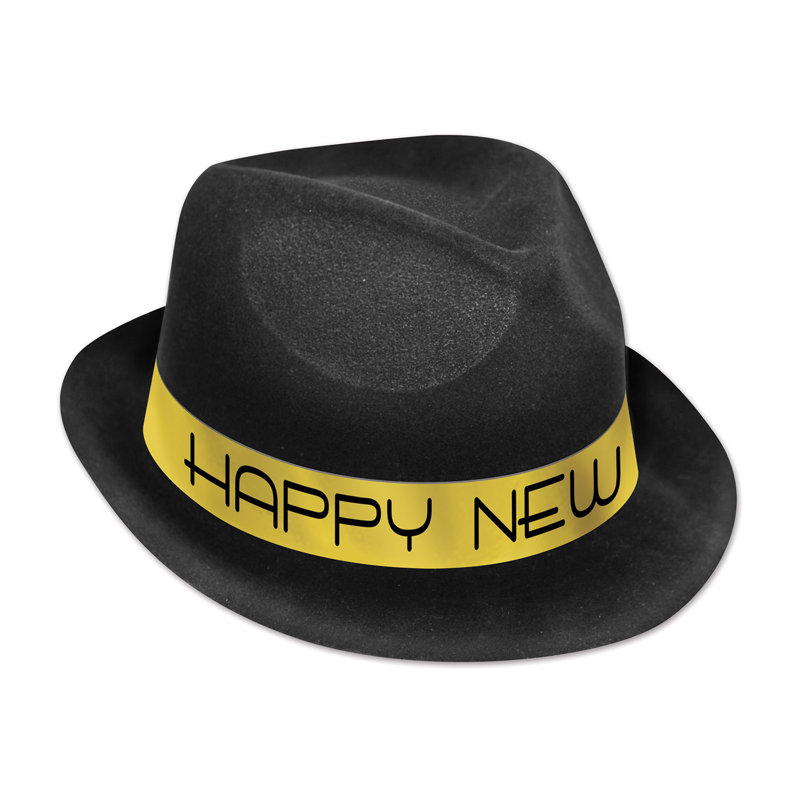 Chapeau de président - paquet de 25, Noir / or