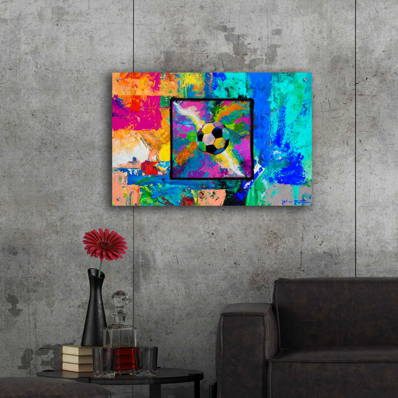 «Window into the Soccer Universe» par Jace D McTier - Peinture sans cadre, H 24 po x l 36 po x P 0,2 po