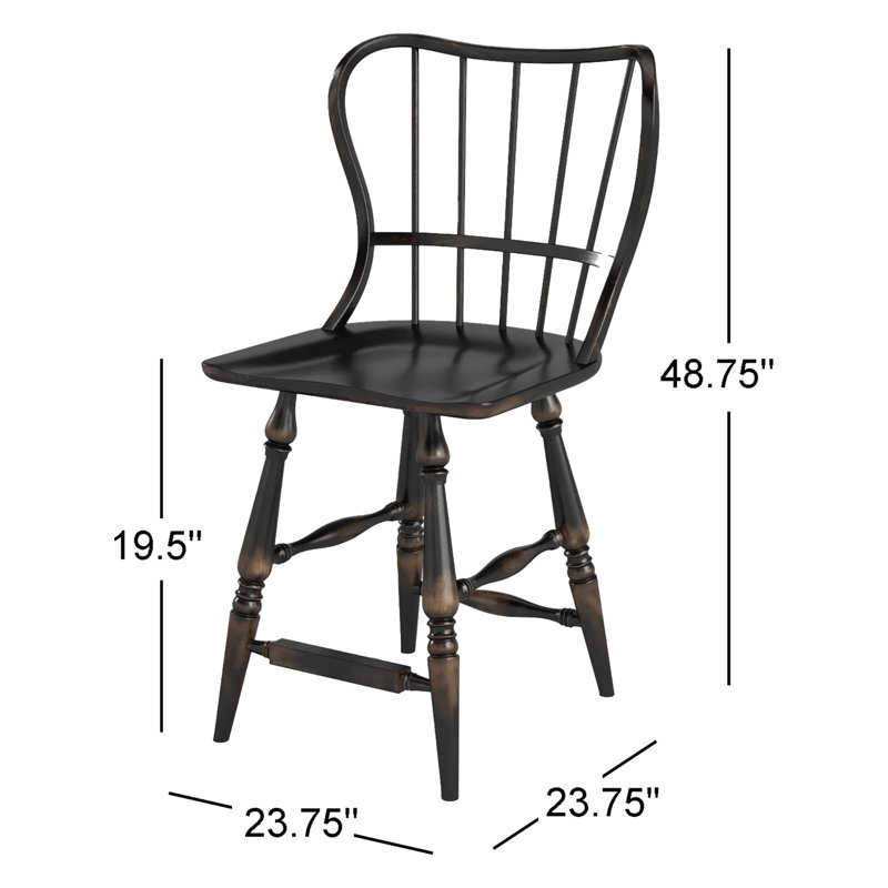 CiaoBella 24" Counter Stool, Black, Counter Stool (24" Seat Height)