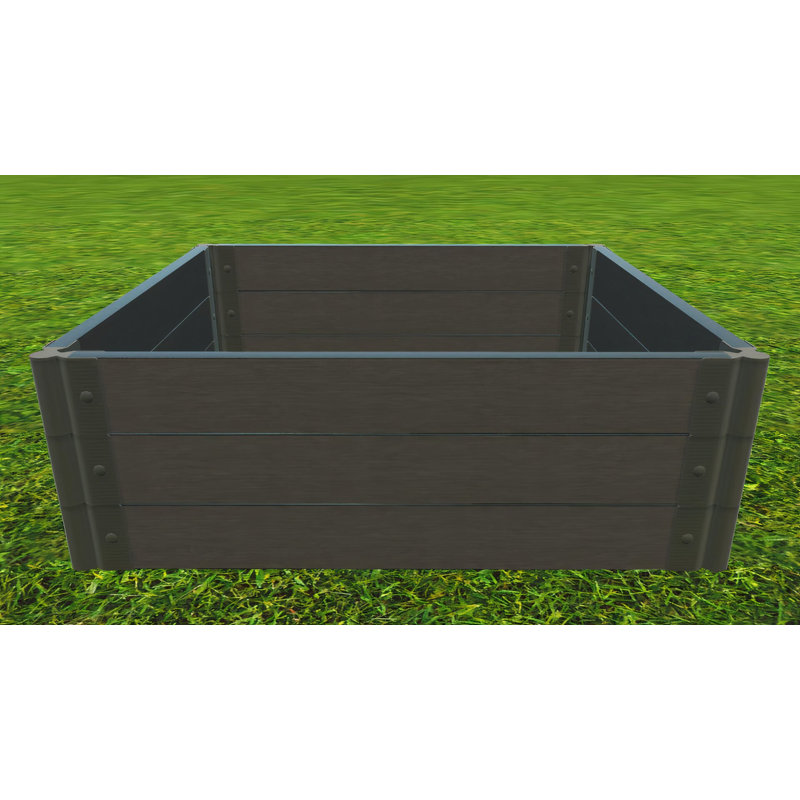 Lit de jardin surélevé en bois patiné 4 pi x 4 pi