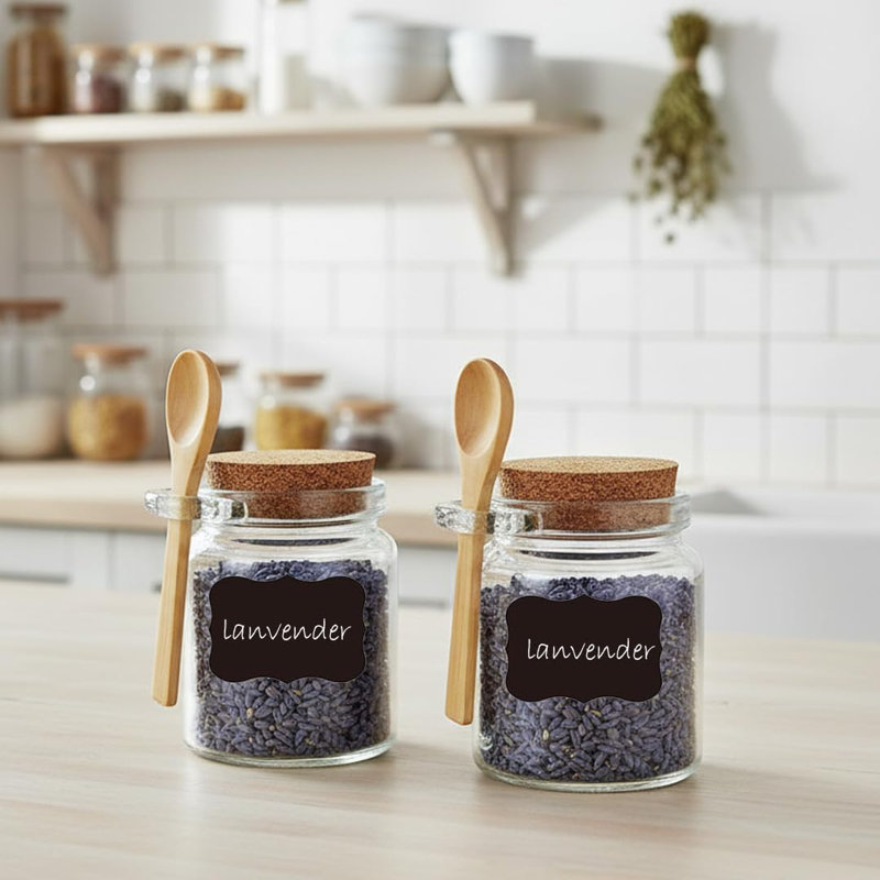 Pots à sucre en verre, pot à sel de bain 8 oz, salière avec cuillère, pots à miel avec couvercles